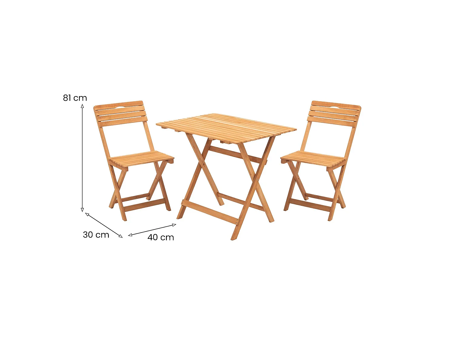 Ensemble Table et Chaises Nazzano, 2 Places, Marron