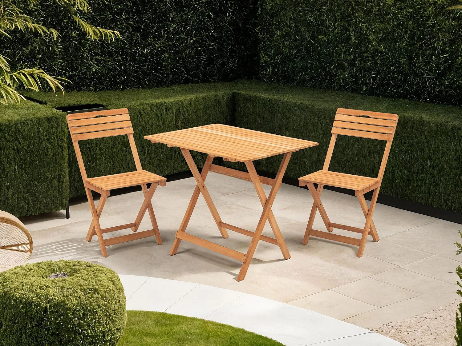 Ensemble Table et Chaises Nazzano, 2 Places, Marron