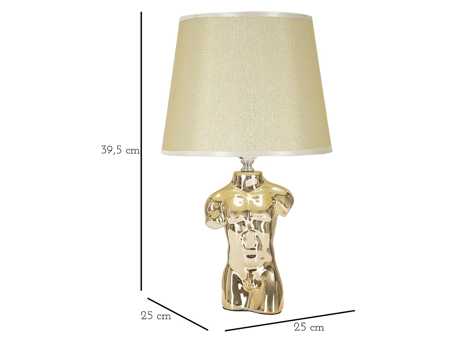 Lampada da Tavolo Bafala, Necessaria 1 Lampadina, Beige, Attacco e27, Paralume