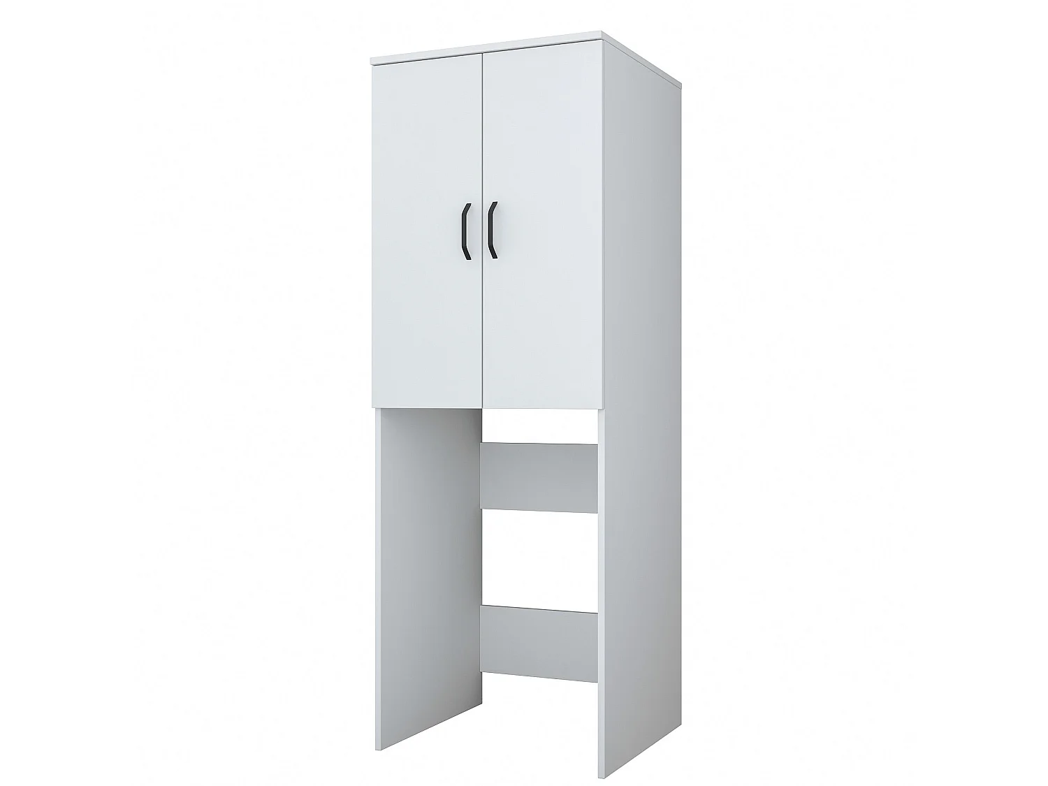 Set Mobili per Lavanderia Schianno, 2 Ripiani, Bianco, set Ripostiglio, 3 Vani, Apertura Battente