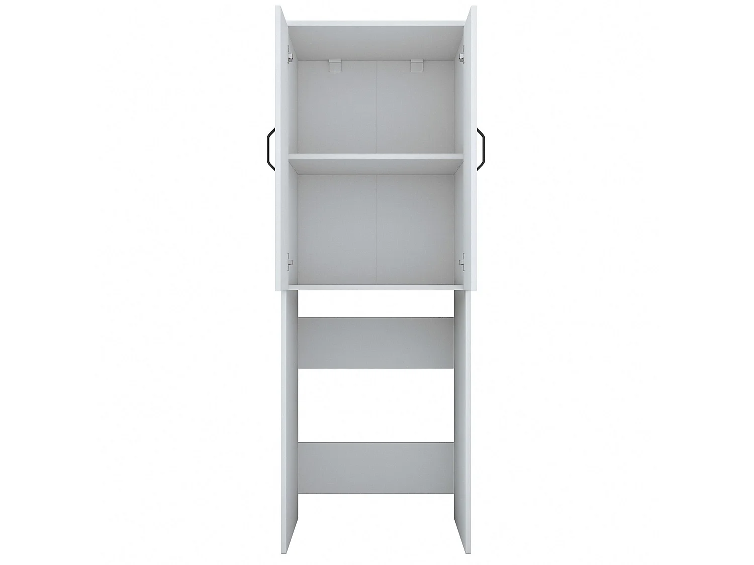 Set Mobili per Lavanderia Schianno, 2 Ripiani, Bianco, set Ripostiglio, 3 Vani, Apertura Battente
