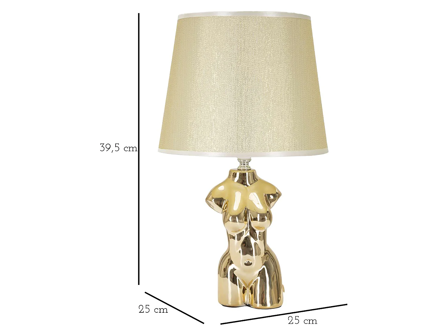Lampada da Tavolo Bafapa, Necessaria 1 Lampadina, Beige, Attacco e27, Paralume