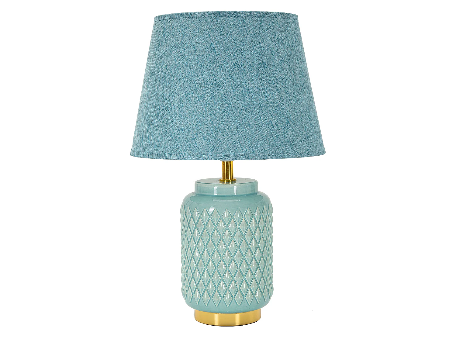 Lampada da Tavolo Cordov, Necessaria 1 Lampadina, Azzurro Turchese, Attacco e27, Paralume