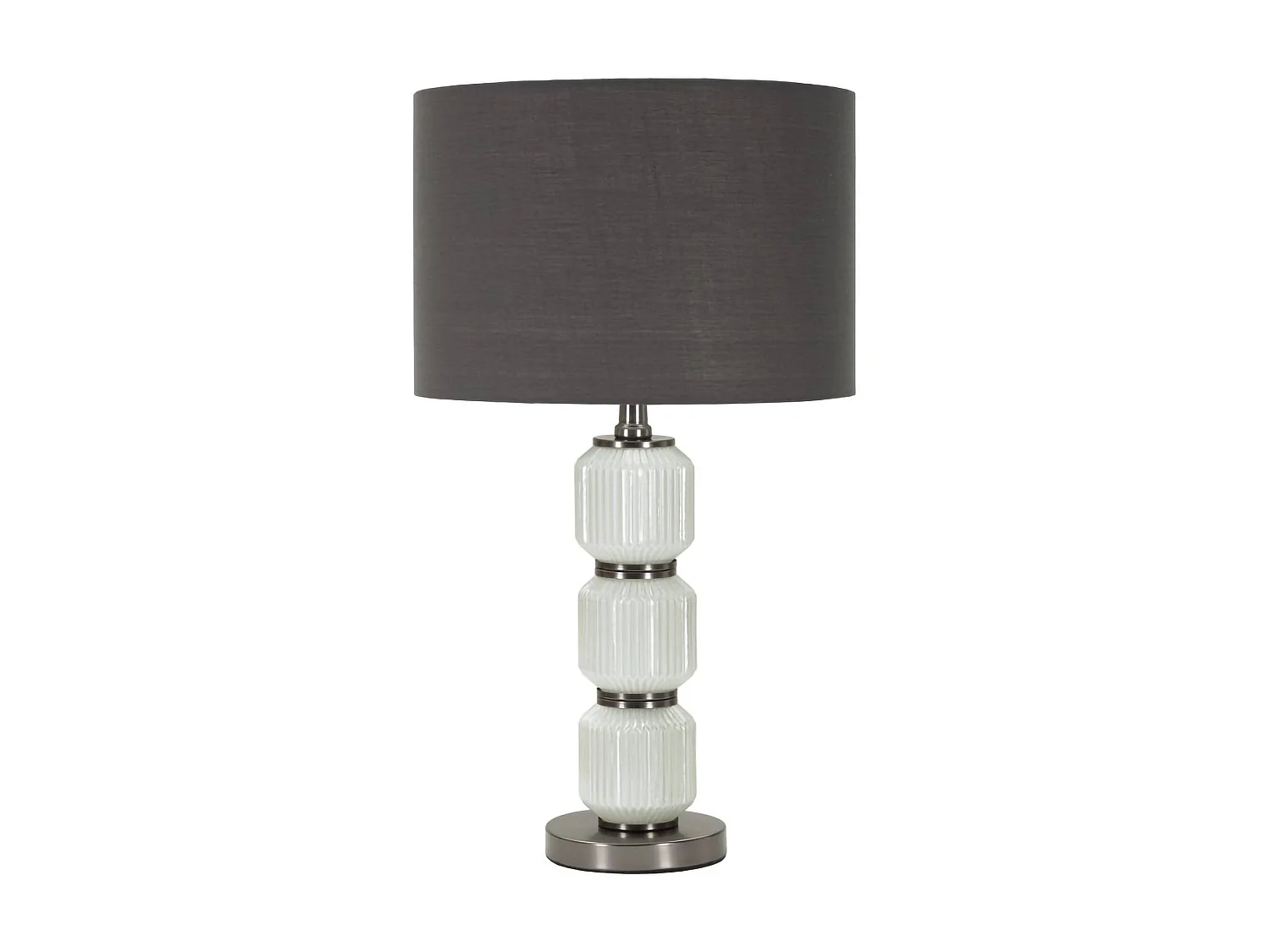 Lámpara de mesa Presolana, pantalla, blanca, casquillo E45, interruptor de pera