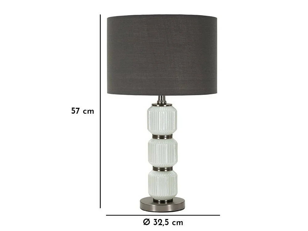 Lámpara de mesa Presolana, pantalla, blanca, casquillo E45, interruptor de pera