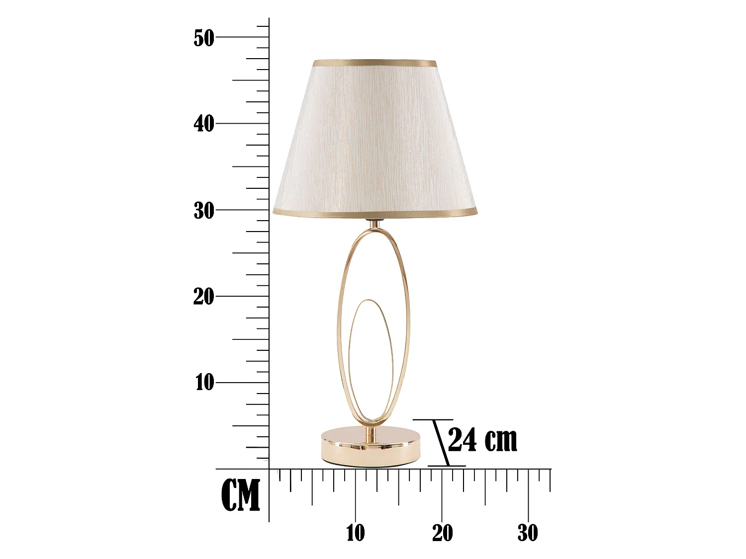 Lampada da Tavolo Kars, Necessaria 1 Lampadina, Bianco Crema, Attacco e27, Paralume