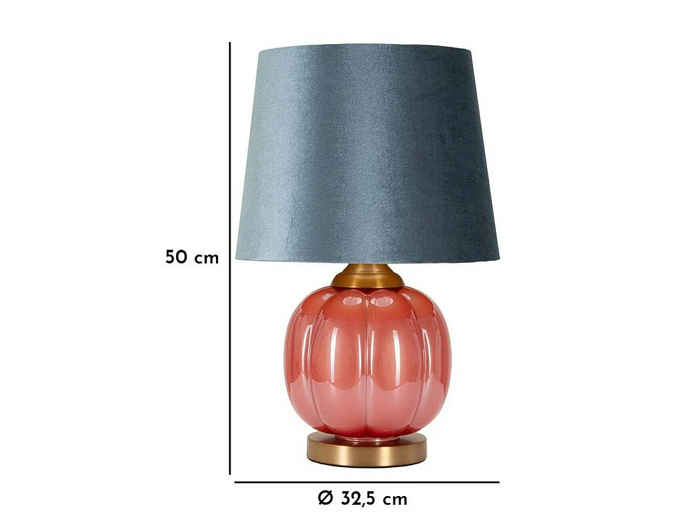 Lámpara de mesa Fibocchi, pantalla, roja, casquillo E52, interruptor de pera