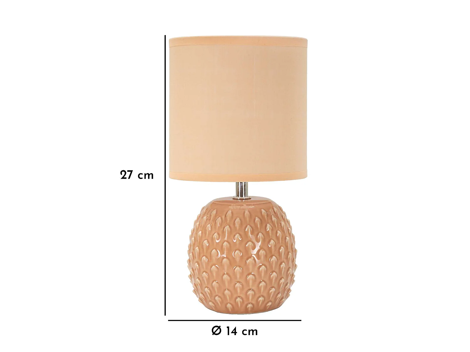 Lampadaire de Table Ketchi, Nécessite 1 Ampoule, Rose, Douille e14, Abat-jour