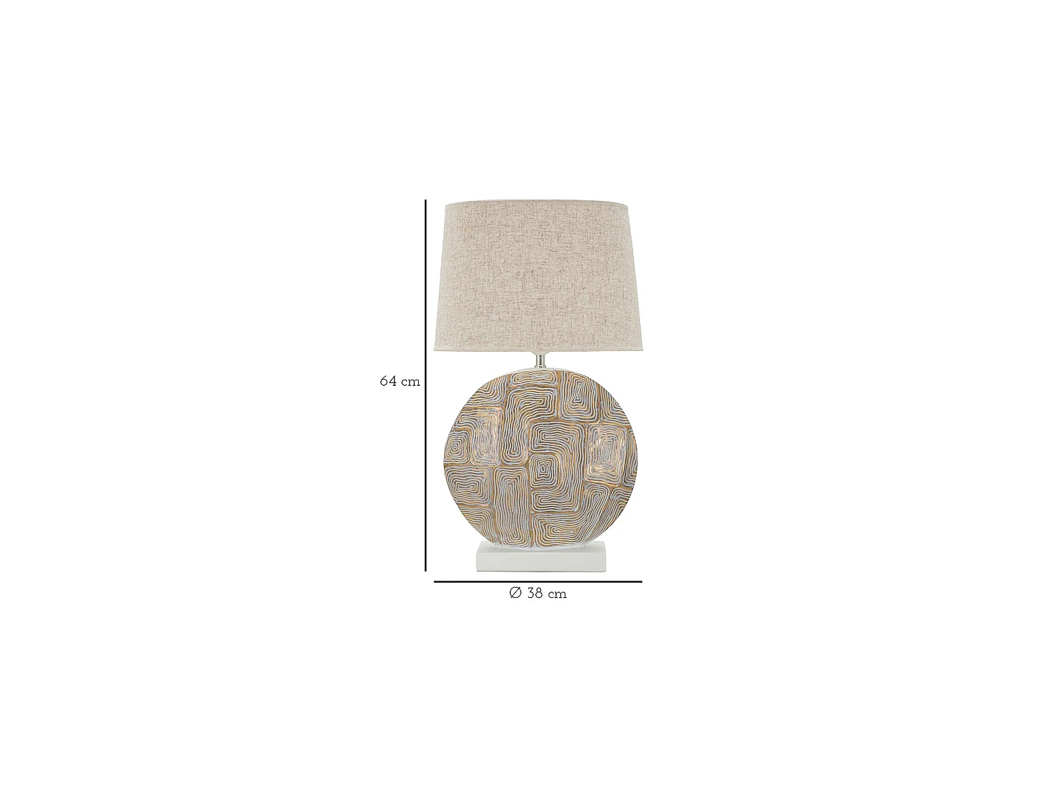 Lampada da Tavolo Fale, Necessaria 1 Lampadina, Beige, Attacco e27, Paralume