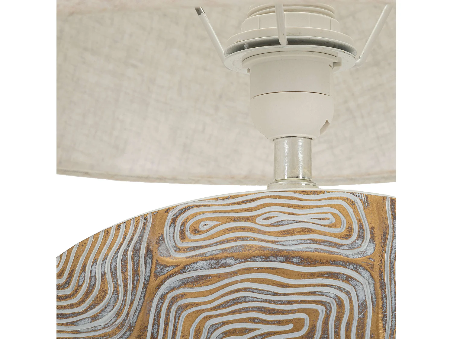 Lampada da Tavolo Fale, Necessaria 1 Lampadina, Beige, Attacco e27, Paralume