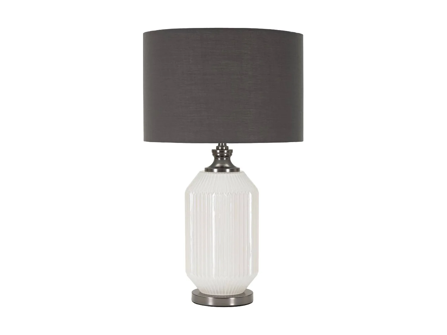Lámpara de mesa Vidardo, pantalla, blanca, casquillo E46, interruptor de pera