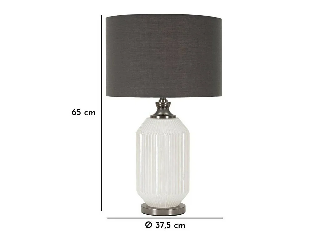 Lámpara de mesa Vidardo, pantalla, blanca, casquillo E46, interruptor de pera