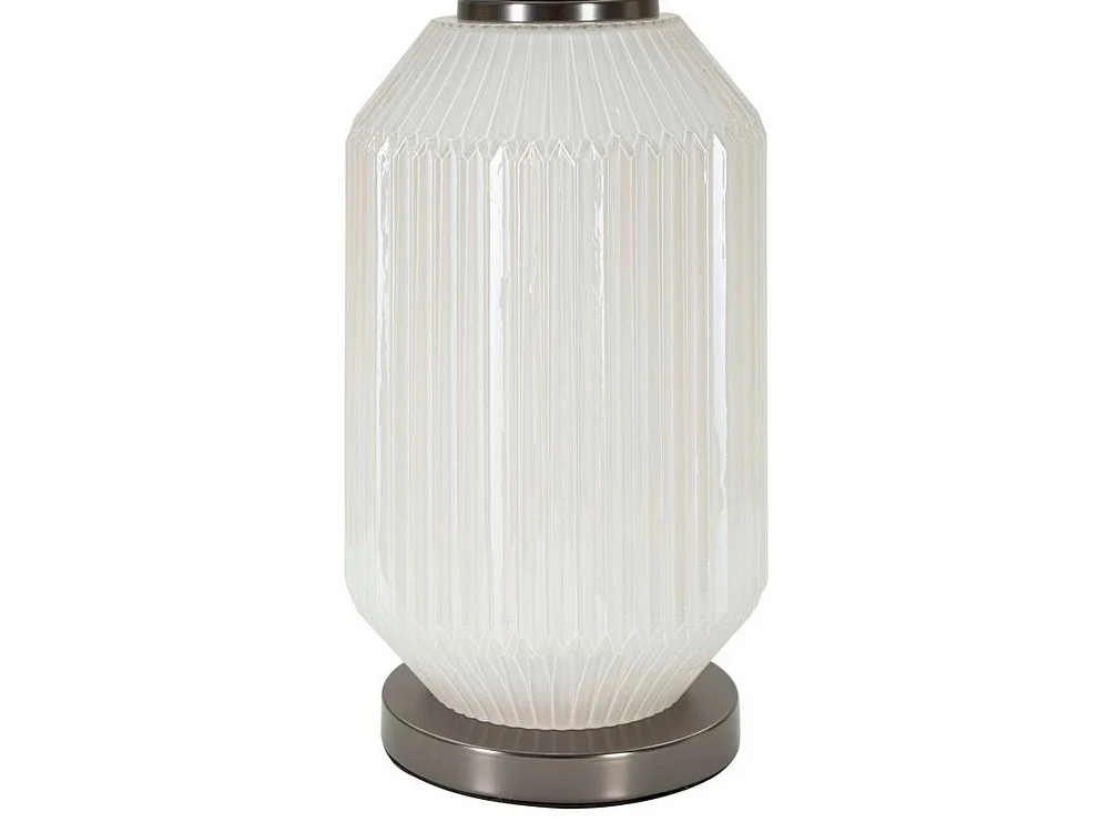 Lámpara de mesa Vidardo, pantalla, blanca, casquillo E46, interruptor de pera
