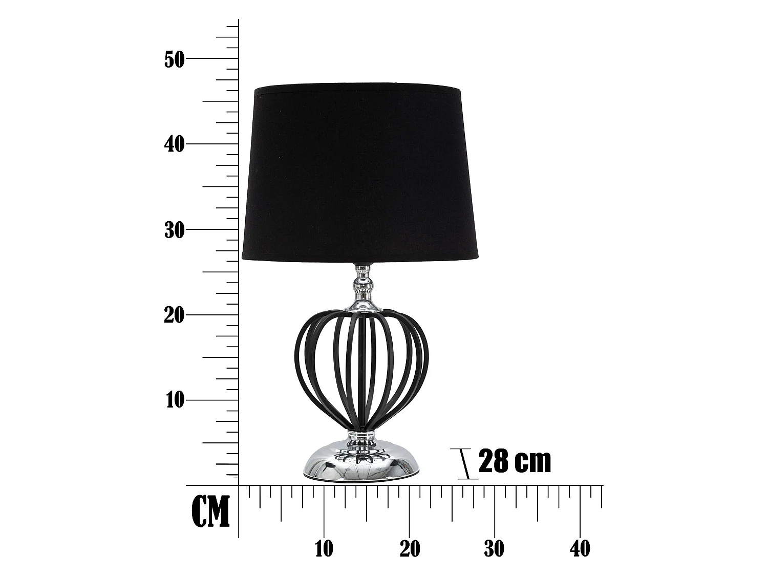 Lampadaire de Table Bundi, 1 Ampoule Nécessaire, Noir, Abat-jour, Douille e27