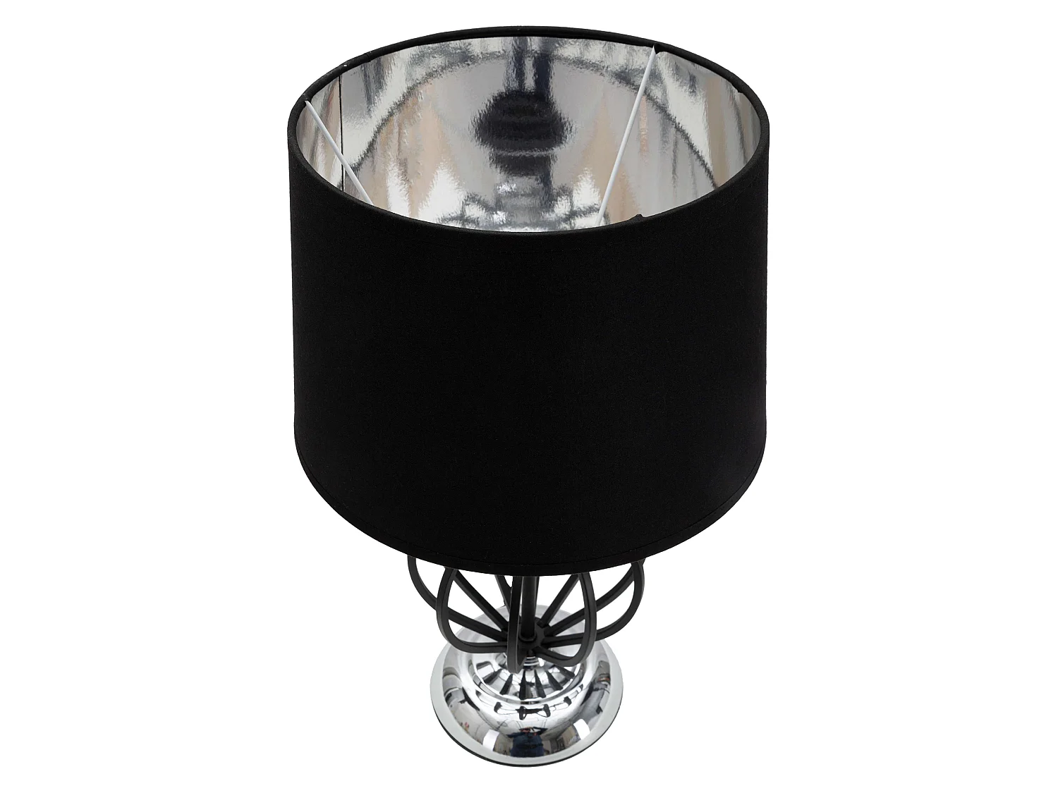 Lampadaire de Table Bundi, 1 Ampoule Nécessaire, Noir, Abat-jour, Douille e27