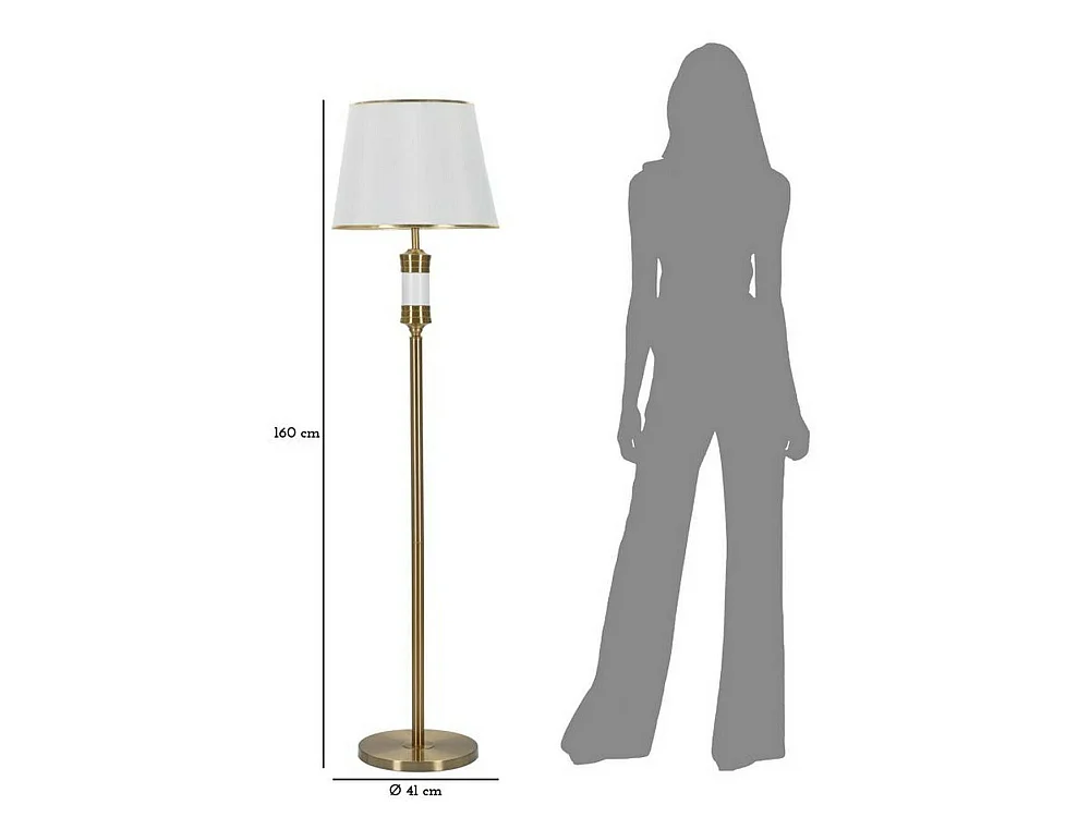 Grisaille vloerlamp, lampenkap, wit, E27-fitting, trekkoordschakelaar