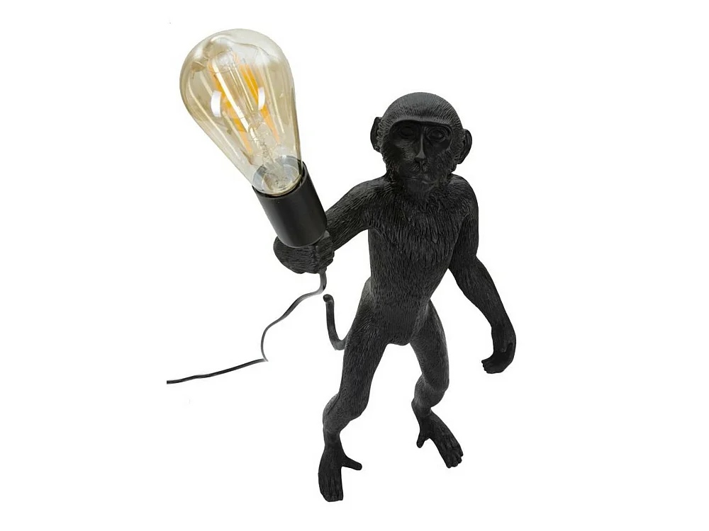 Lámpara de mesa Piet, casquillo E37, negro, interruptor de pera, clase energética de A a G