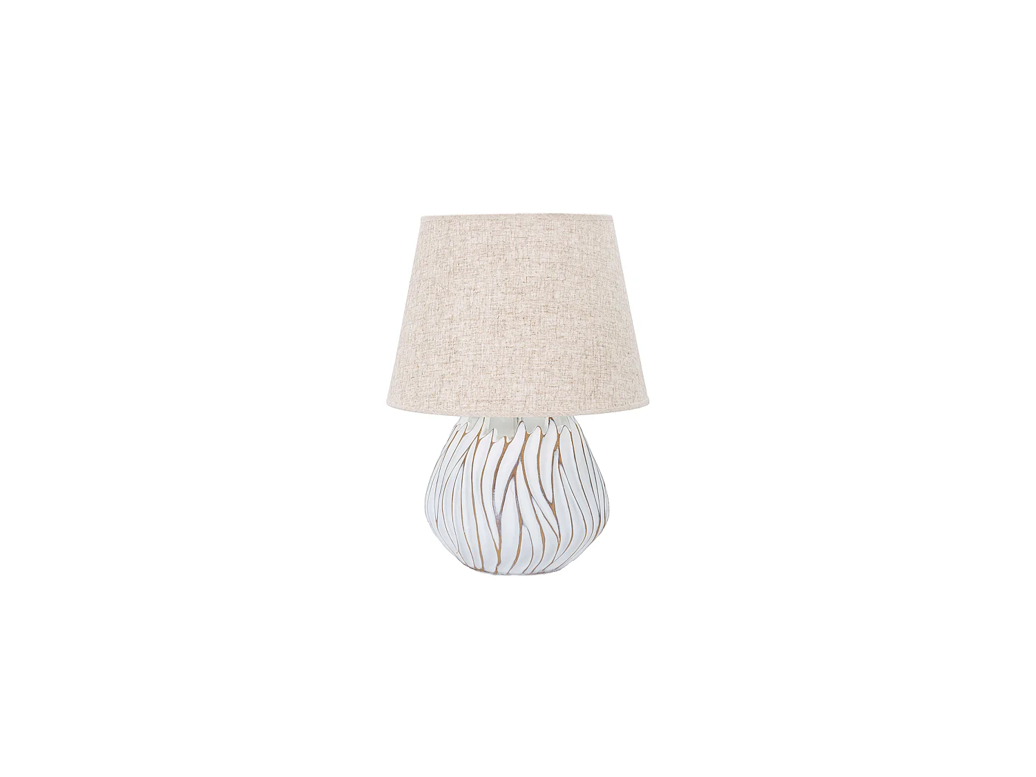 Lampada da Tavolo Baka, Necessaria 1 Lampadina, Bianco, Attacco e27, Paralume