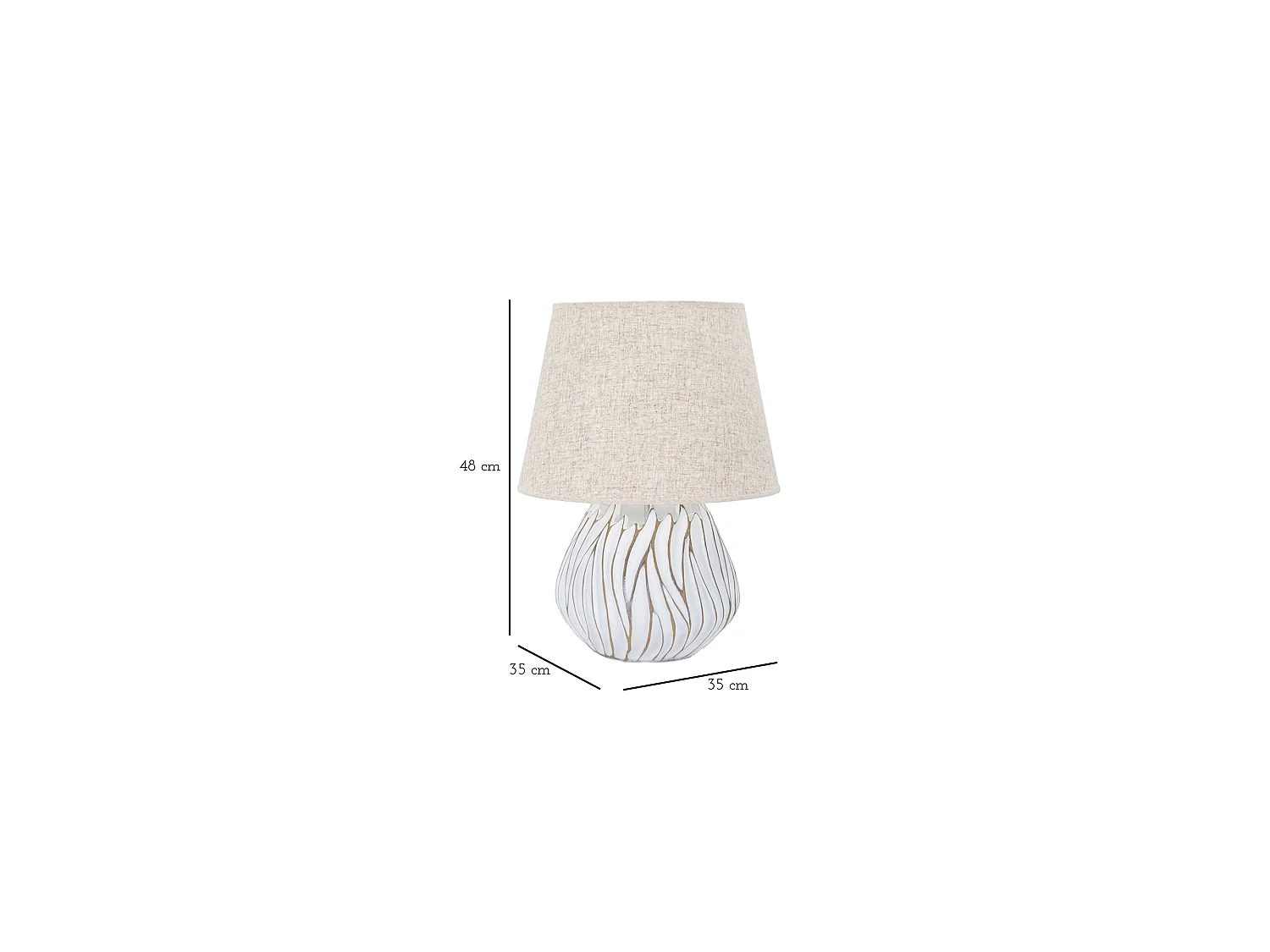 Lampada da Tavolo Baka, Necessaria 1 Lampadina, Bianco, Attacco e27, Paralume