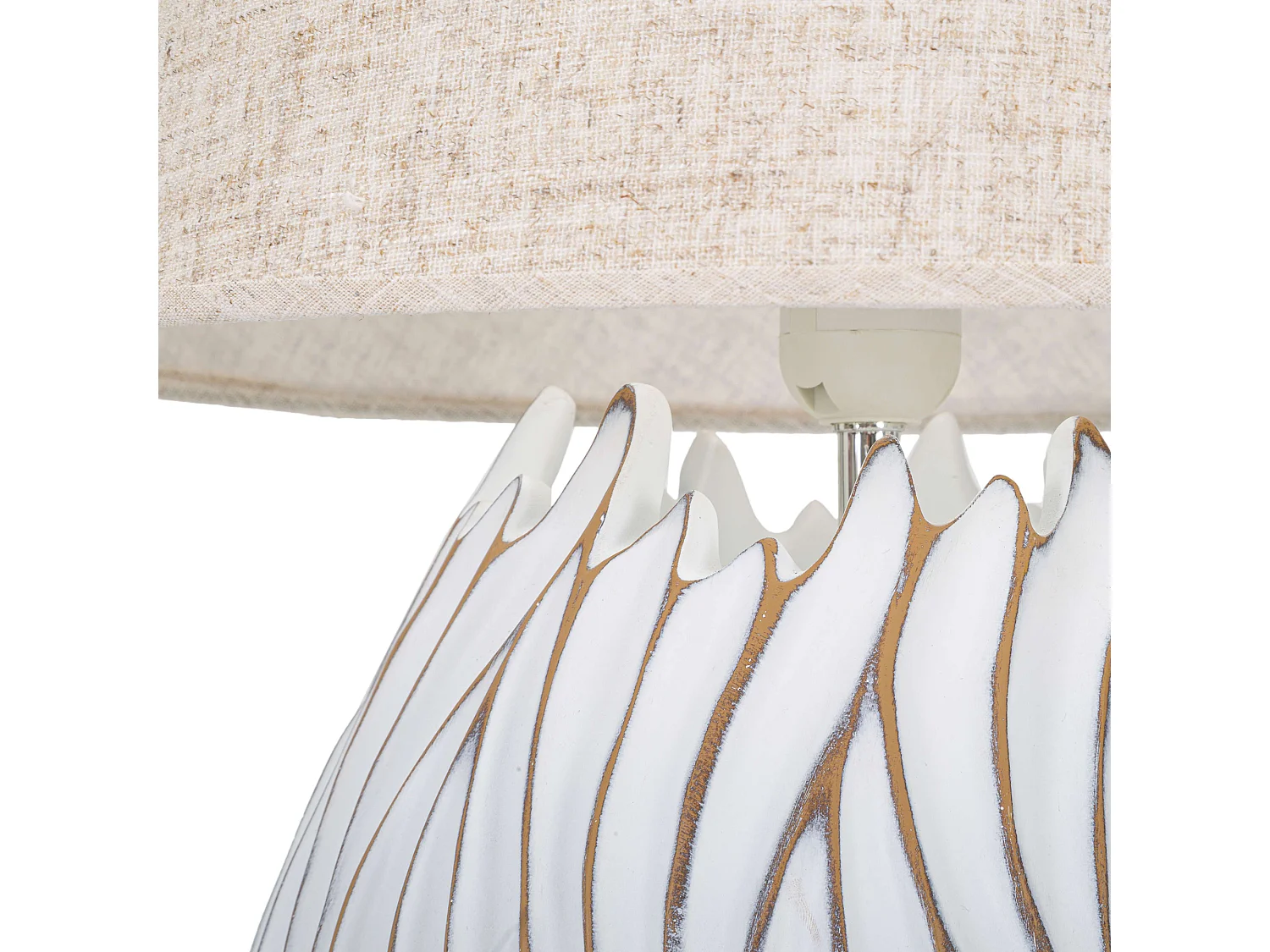 Lampada da Tavolo Baka, Necessaria 1 Lampadina, Bianco, Attacco e27, Paralume