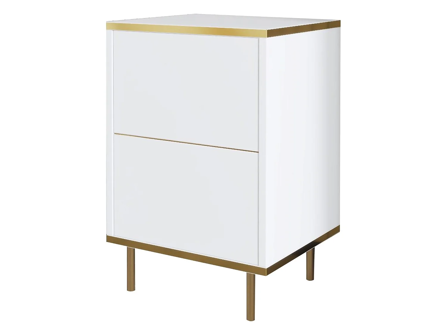 Comodino Vestone, un Ripiano, 40x35x60h cm Bianco Lucido, Apertura Battente, Un'anta