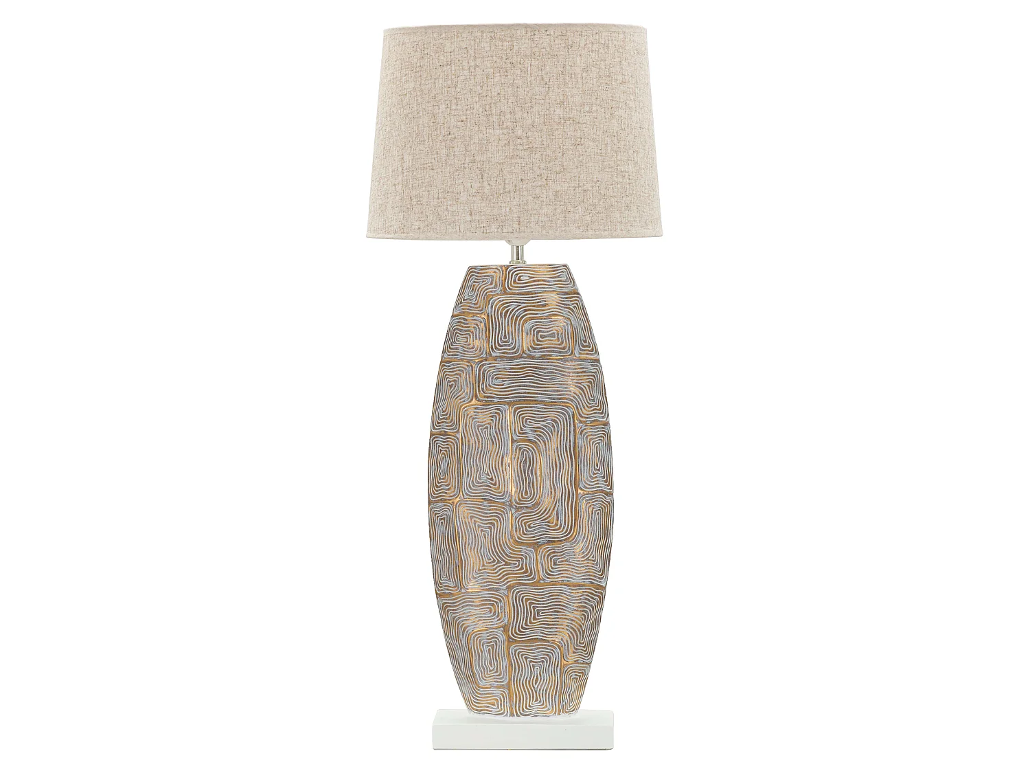 Lampada da Tavolo Falekaza, Necessaria 1 Lampadina, Beige, Attacco e27, Paralume