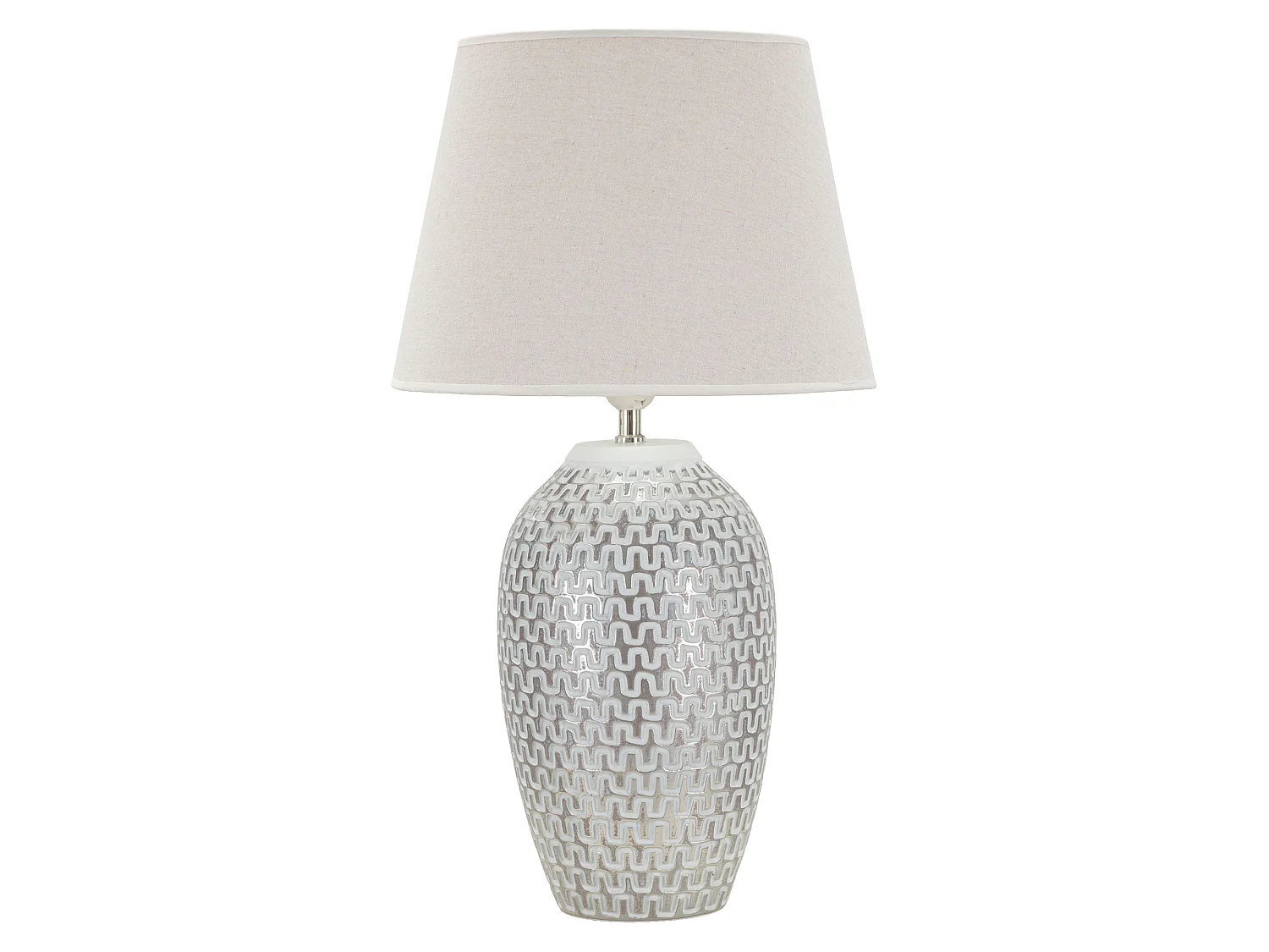 Lampada da Tavolo Balosemo, Necessaria 1 Lampadina, Bianco, Attacco e27, Paralume