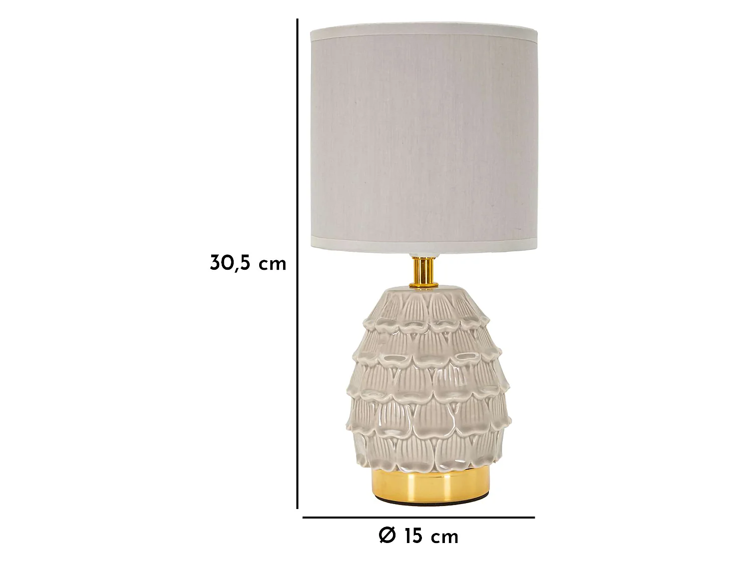 Lampada da Tavolo Talkee, Necessaria 1 Lampadina, Beige, Attacco e14, Paralume