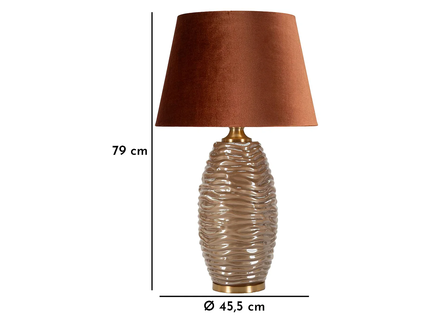 Lampadaire de Table Arita, Nécessite 1 Ampoule, Cuivre, Douille e27, Abat-jour