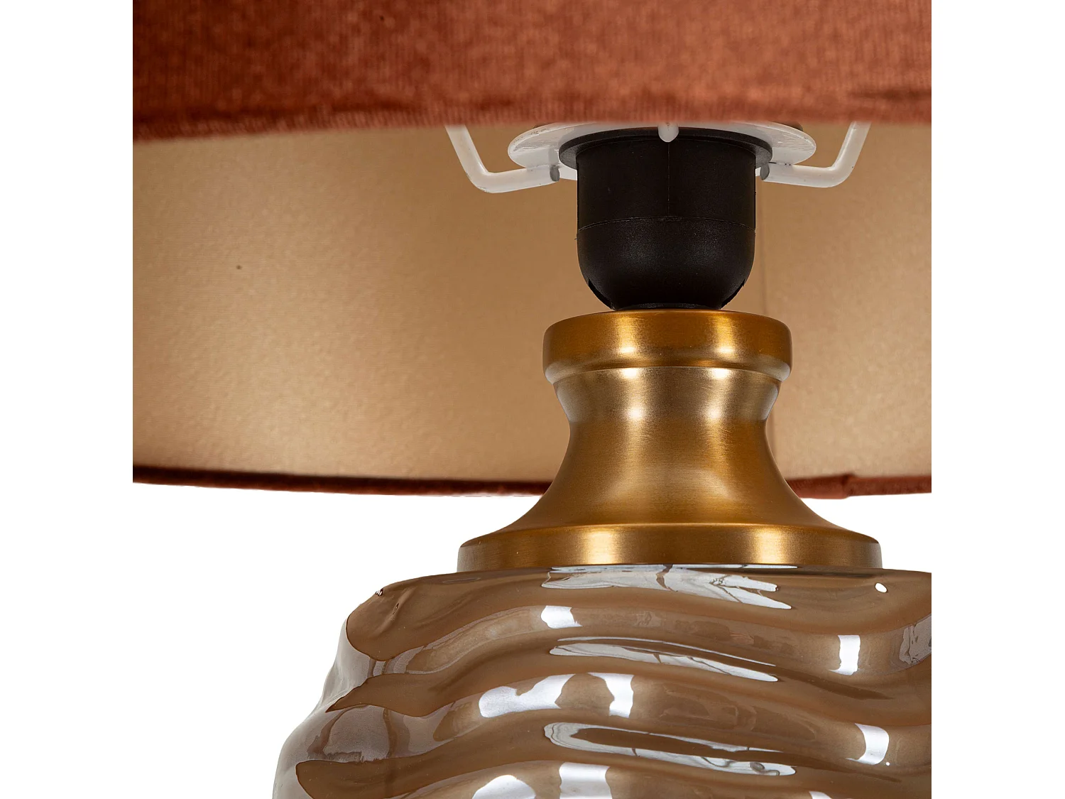 Lampadaire de Table Arita, Nécessite 1 Ampoule, Cuivre, Douille e27, Abat-jour