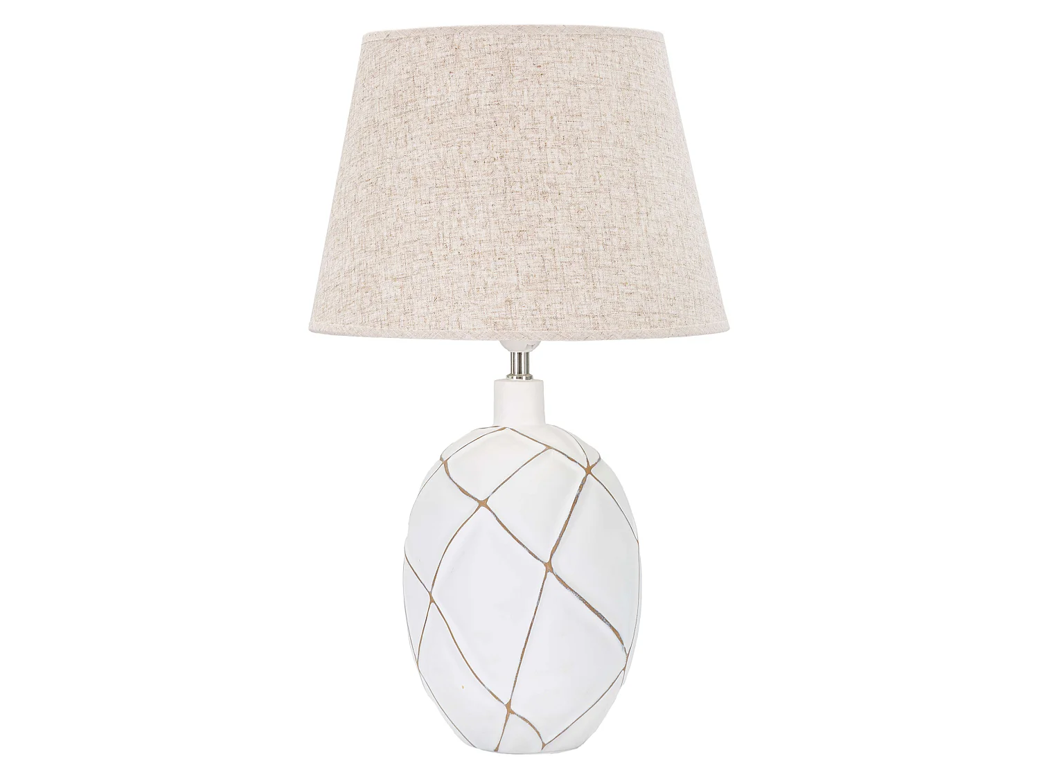 Lampada da Tavolo Baha, Necessaria 1 Lampadina, Bianco, Attacco e27, Paralume