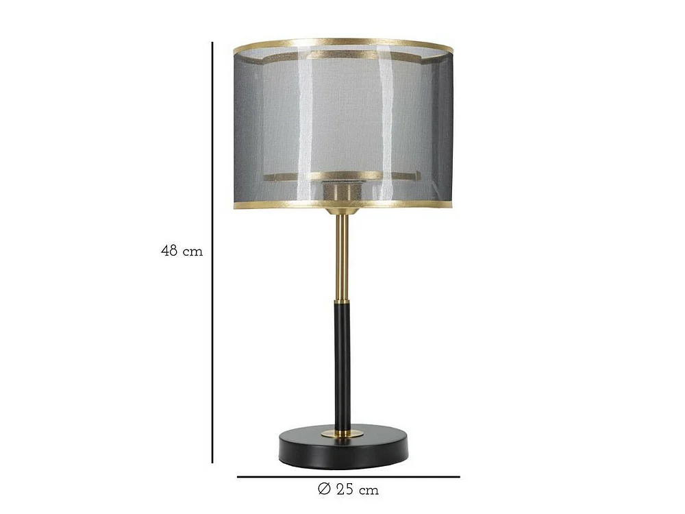 Licht-donker tafellamp, lampenkap, zwart, E31-fitting, snoerschakelaar