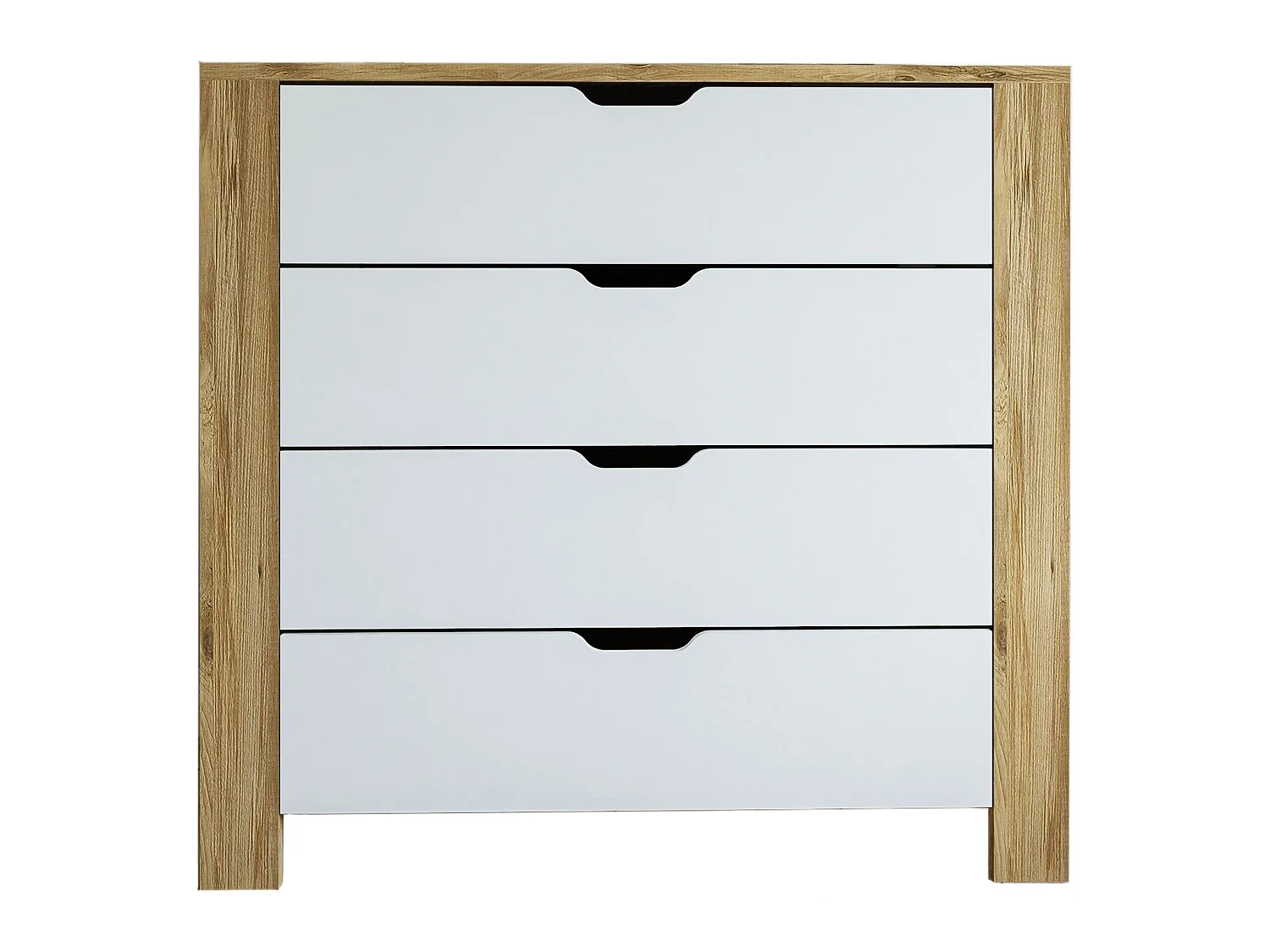 Cassettiera Pastena, 4 Cassetti, 90x42x85h cm Marrone Rovere, Apertura Scorrevole, Chiusura Scorrevole