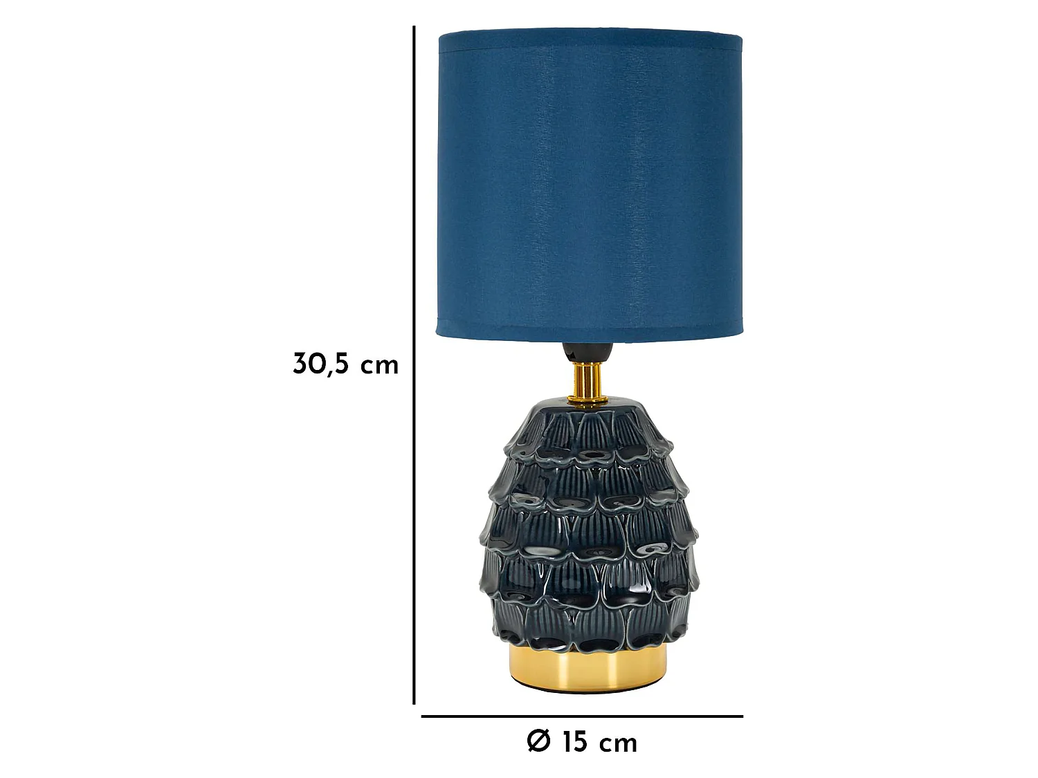 Lampe de Table Talkee, Requiert 1 Ampoule, bleu, Douille e14, Abat-jour