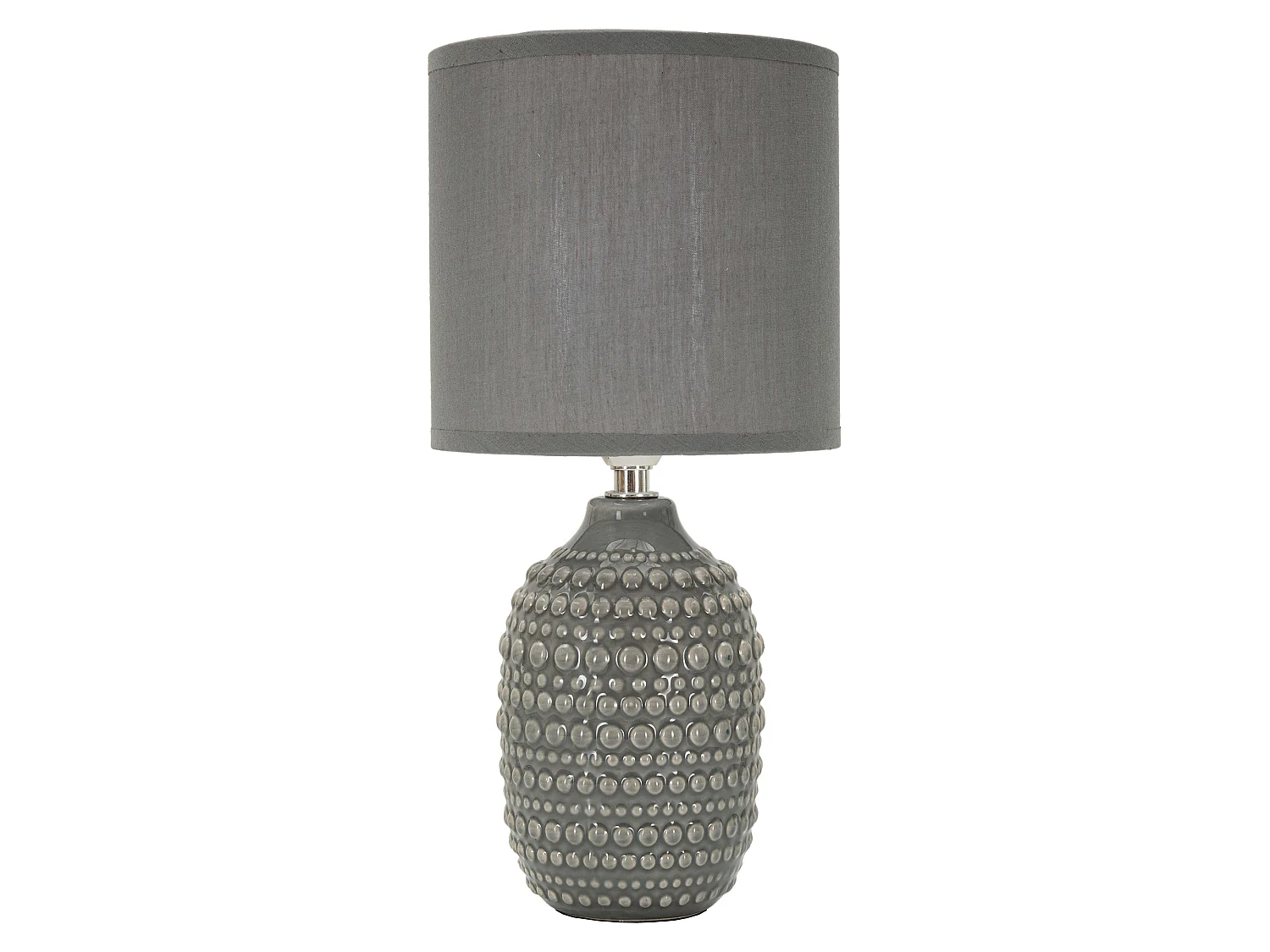 Lampada da Tavolo Bethel, Necessaria 1 Lampadina, Grigio, Attacco e14, Paralume