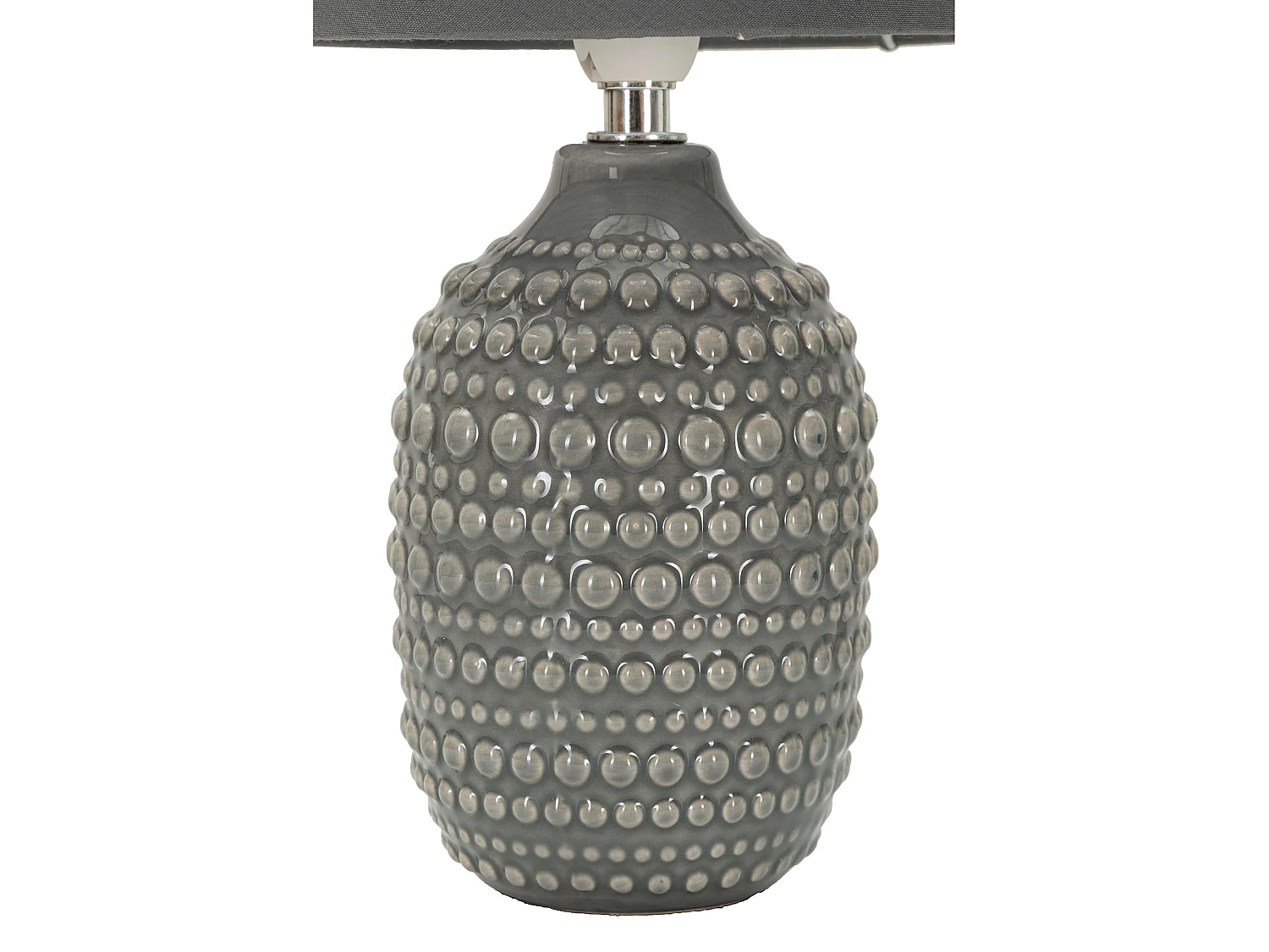 Lampada da Tavolo Bethel, Necessaria 1 Lampadina, Grigio, Attacco e14, Paralume