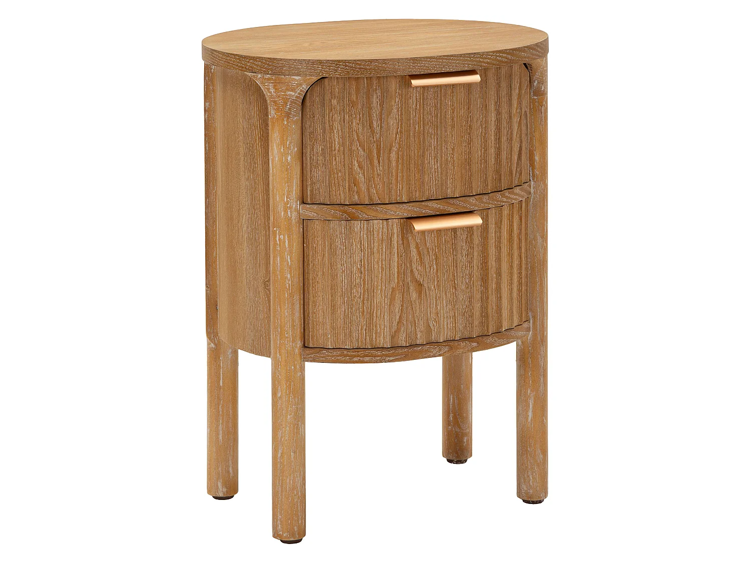 Comodino Falile, 2 Cassetti, 38x35x52h cm Marrone Ciliegio, un Ripiano, Apertura Scorrevole
