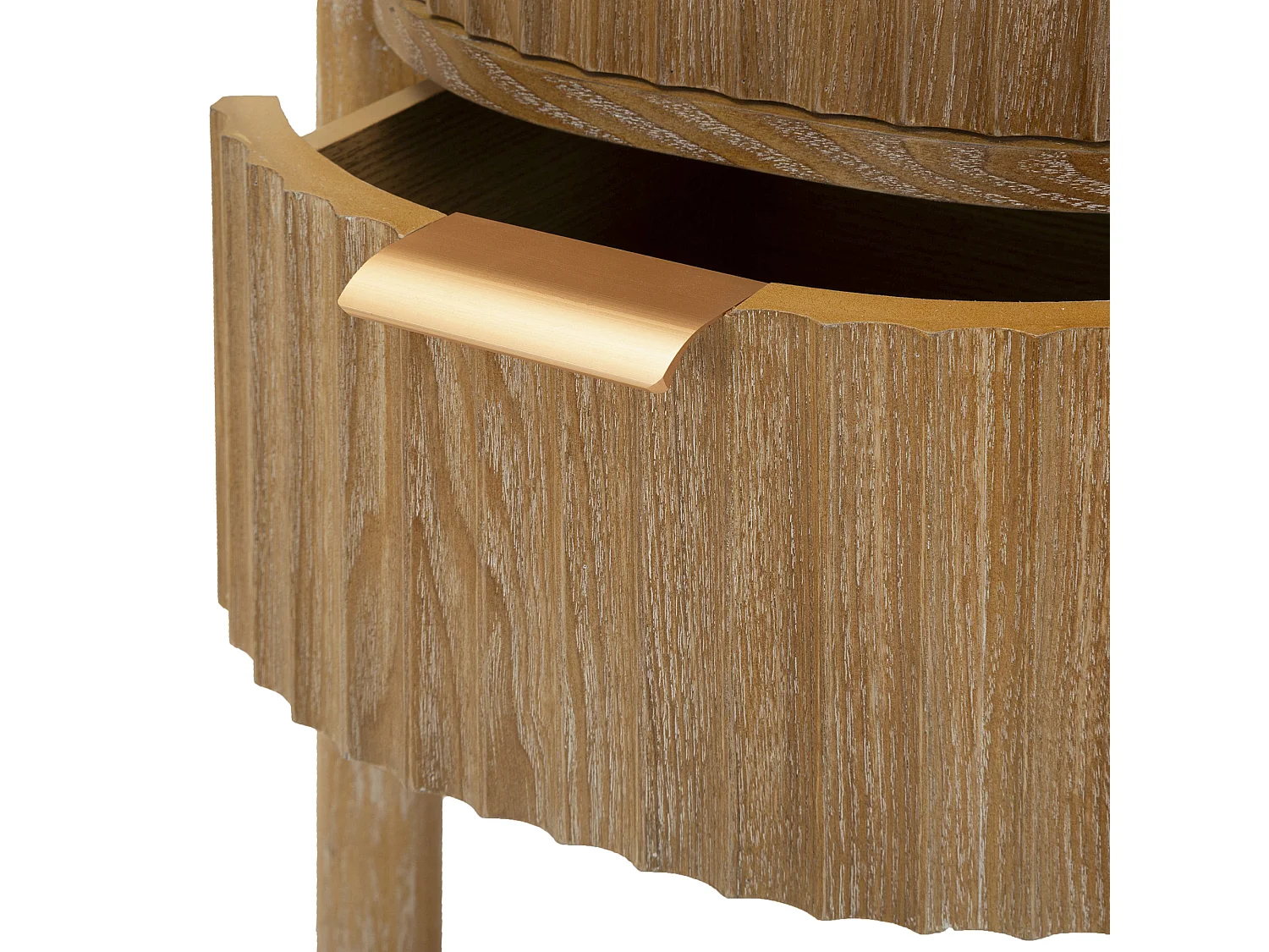 Comodino Falile, 2 Cassetti, 38x35x52h cm Marrone Ciliegio, un Ripiano, Apertura Scorrevole