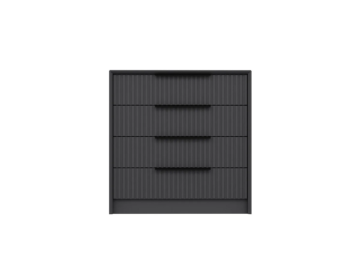 Cassettiera Jebi, 4 Cassetti, 45x72x77h cm Nero Antracite, Apertura Scorrevole, Chiusura Scorrevole
