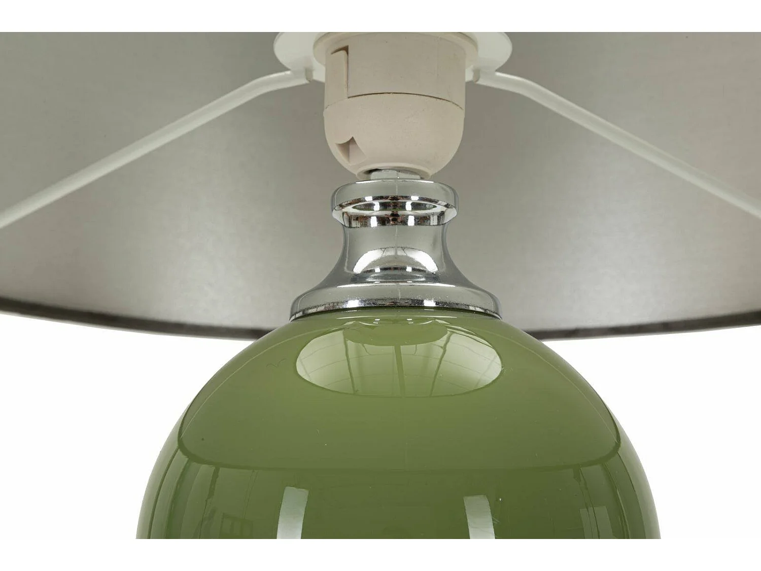 Lámpara de mesa tipo caballete, pantalla, verde, casquillo E51, interruptor tipo pera
