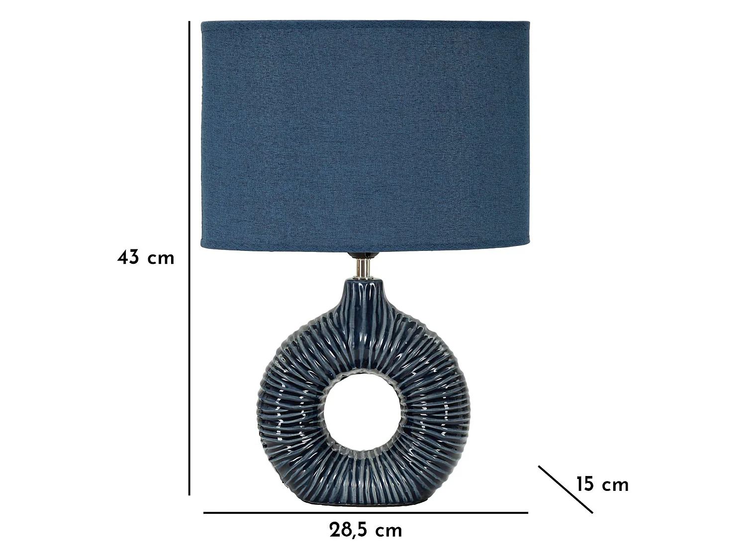 Lampada da Tavolo Mirny, Necessaria 1 Lampadina, blu, Attacco e14, Paralume