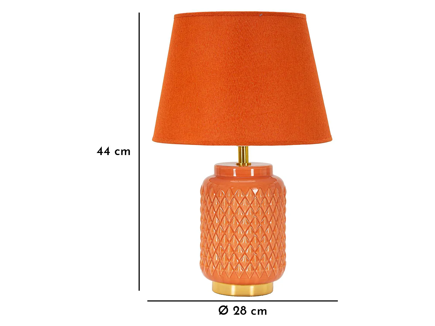 Lampadaire de Table Cordov, Nécessite 1 Ampoule, Orange, Douille E27, Abat-jour