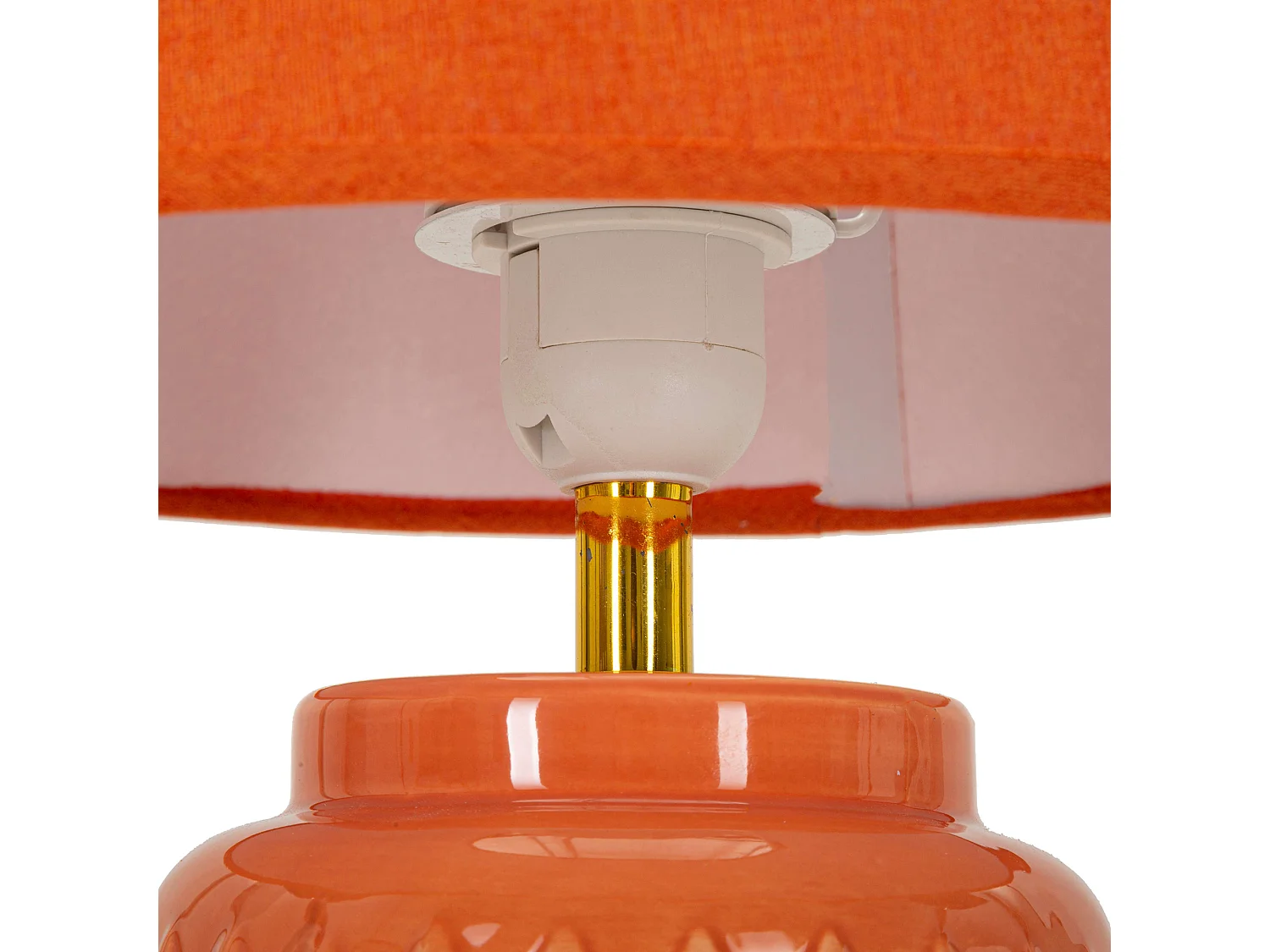 Lampadaire de Table Cordov, Nécessite 1 Ampoule, Orange, Douille E27, Abat-jour