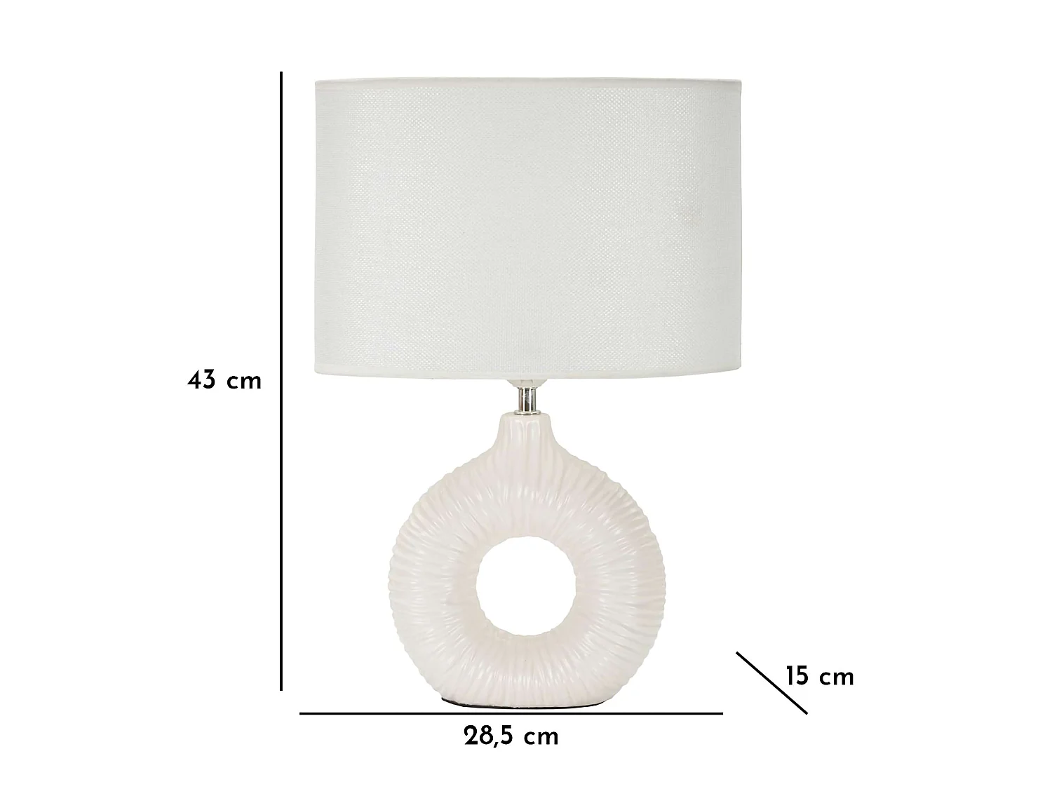Lampe de Table Mirny, 1 Ampoule Nécessaire, Blanc, Douille E14, Abat-jour