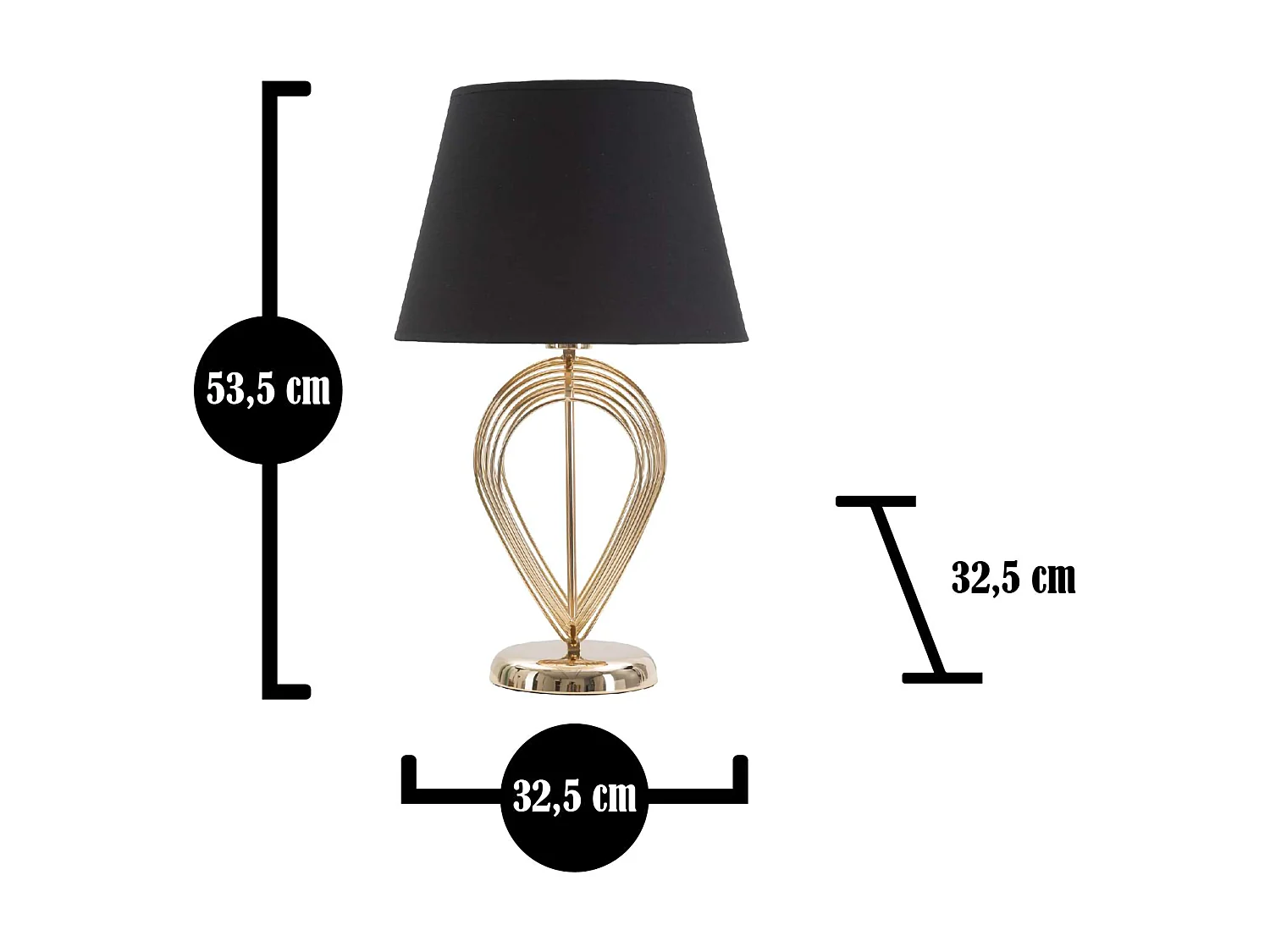 Lampadaire de Table Savann, Nécessite 1 Ampoule, Noir, Abat-jour, Douille e27