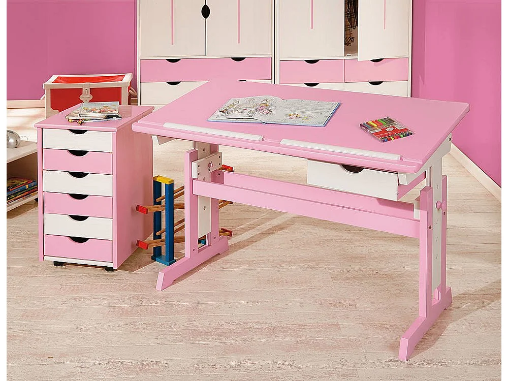 Cassettiera Lubrense, 6 Cassetti, 36x40x65h cm Bianco, con Ruote, Apertura Scorrevole