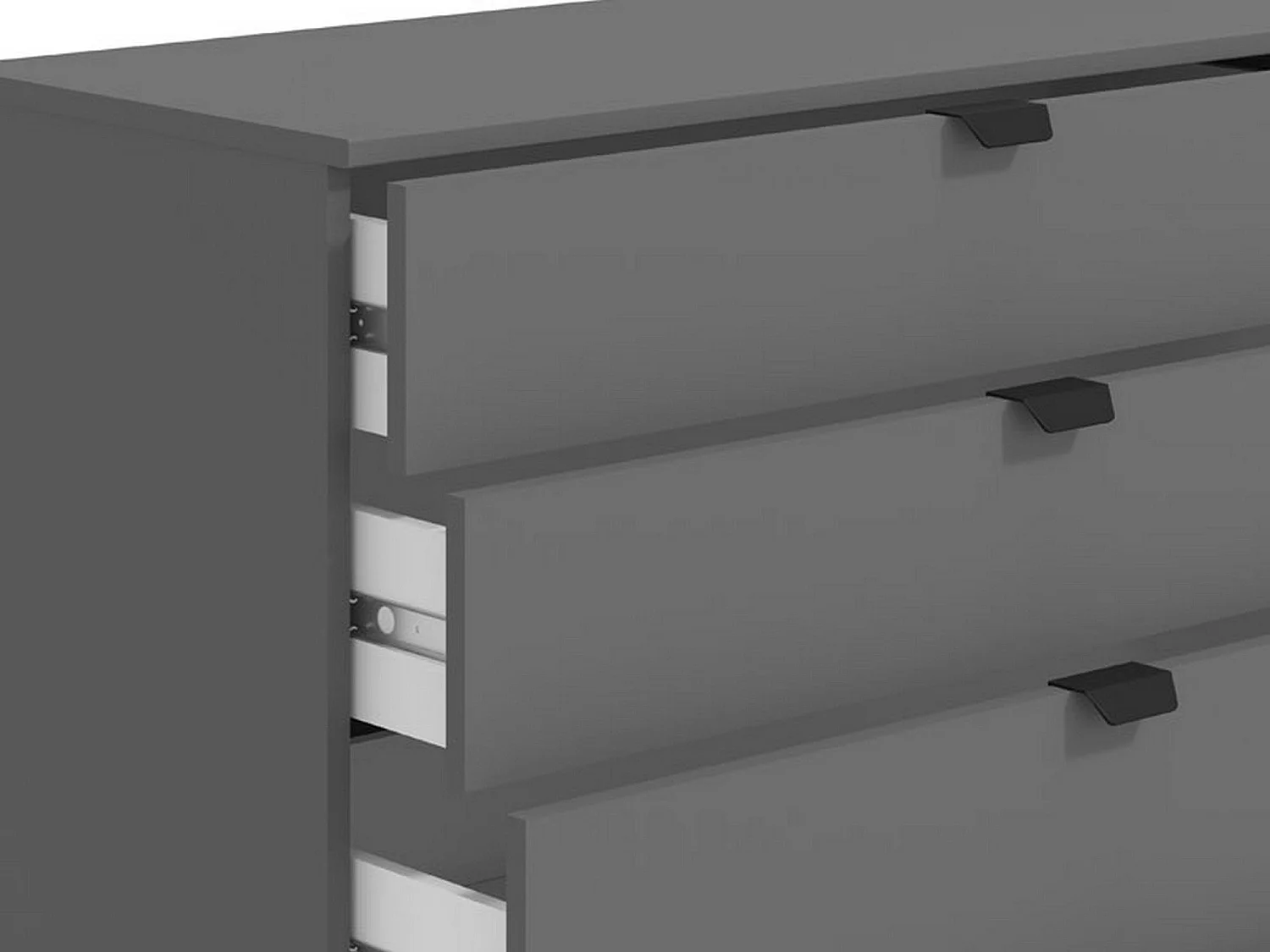 Cassettiera Mainarda, 5 Cassetti, 90x40x95h cm Nero Antracite, Apertura Scorrevole, Chiusura Scorrevole