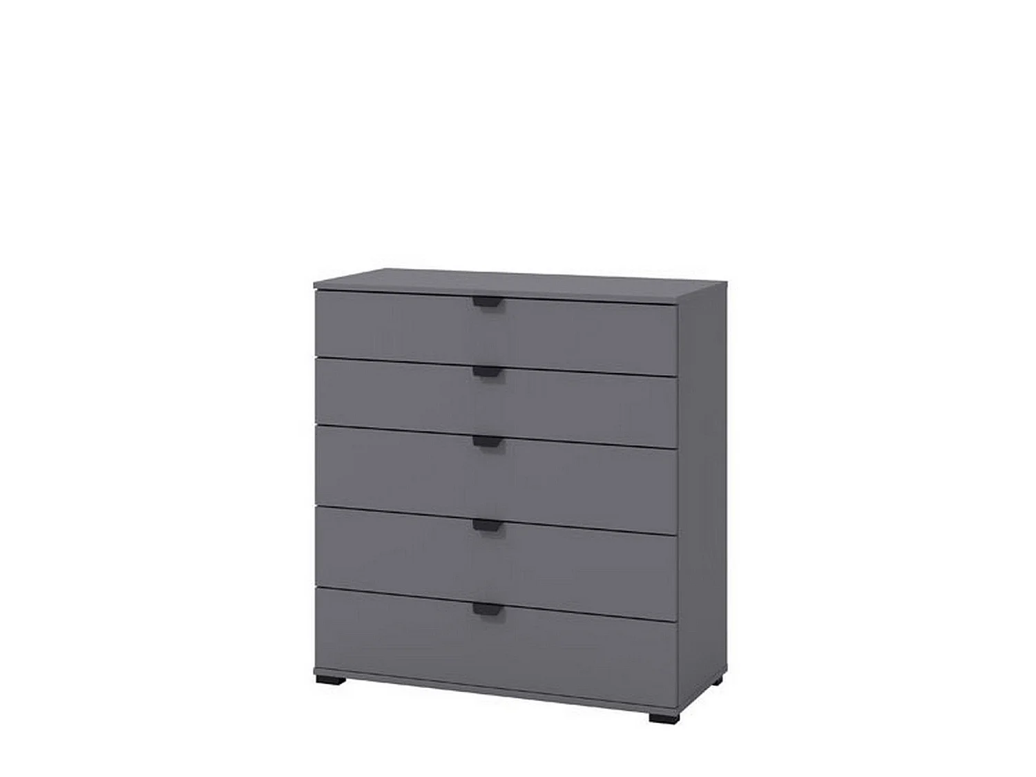 Cassettiera Mainarda, 5 Cassetti, 90x40x95h cm Nero Antracite, Apertura Scorrevole, Chiusura Scorrevole