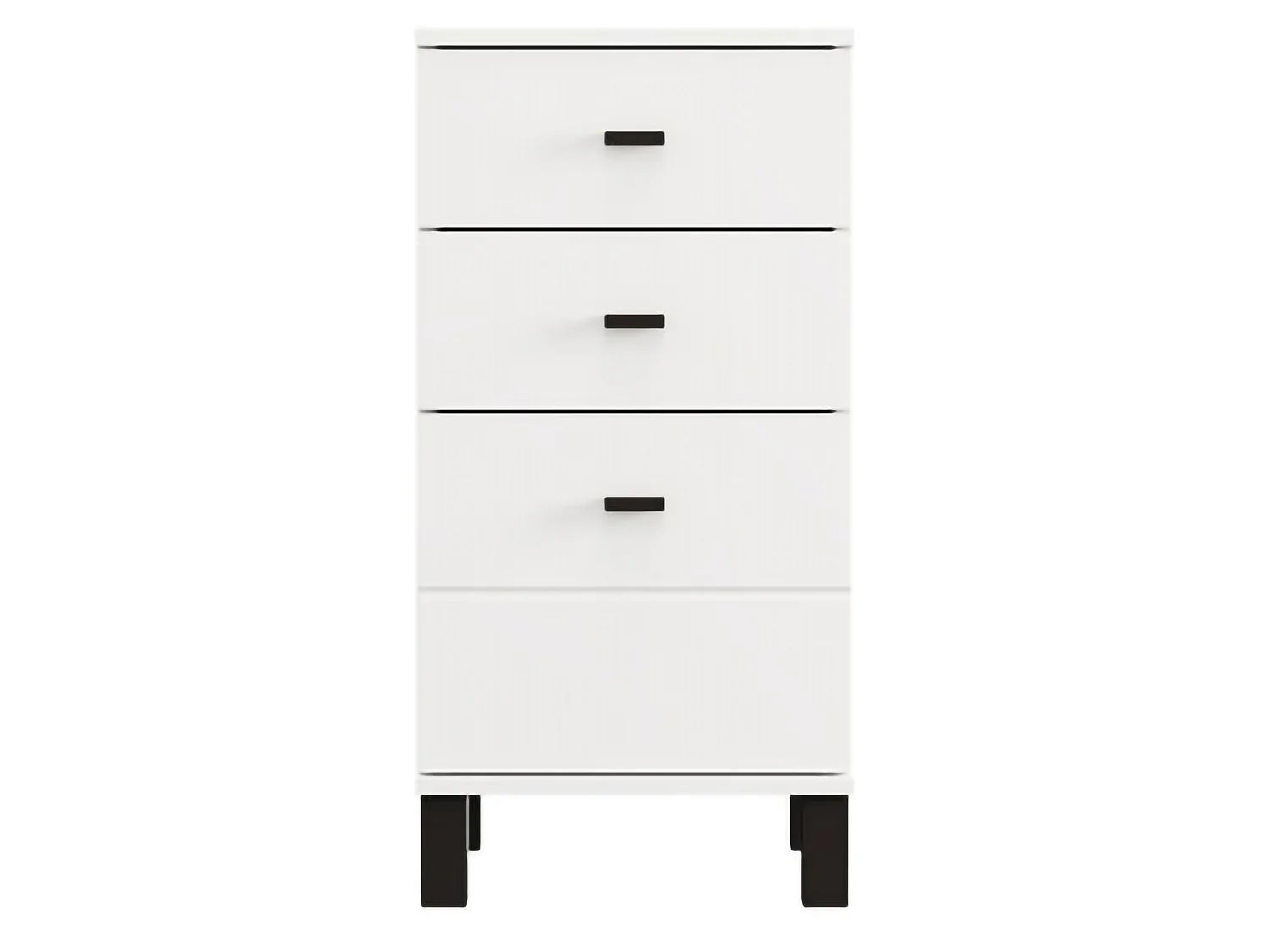 Cassettiera Vilcab, 3 Cassetti, 39x35x78h cm Bianco, con Piedini, Apertura Scorrevole