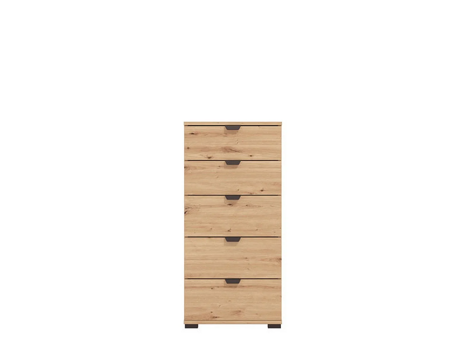 Cassettiera Mainarda, 5 Cassetti, 45x40x95h cm Marrone Rovere Nodi, Apertura Scorrevole, Chiusura Scorrevole